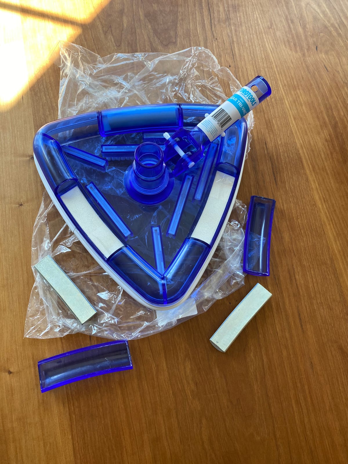 SWIMLINE HYDROTOOLS Manual Pool Vacuum Head Attachment For Inground & Above Ground Pools |Weighted Swimming Pool Vac Head Clear Triangle Shape W/ Bristles| Swivel Hose 1-1/4 or 1-1/2’’| 8145 customer photo 1