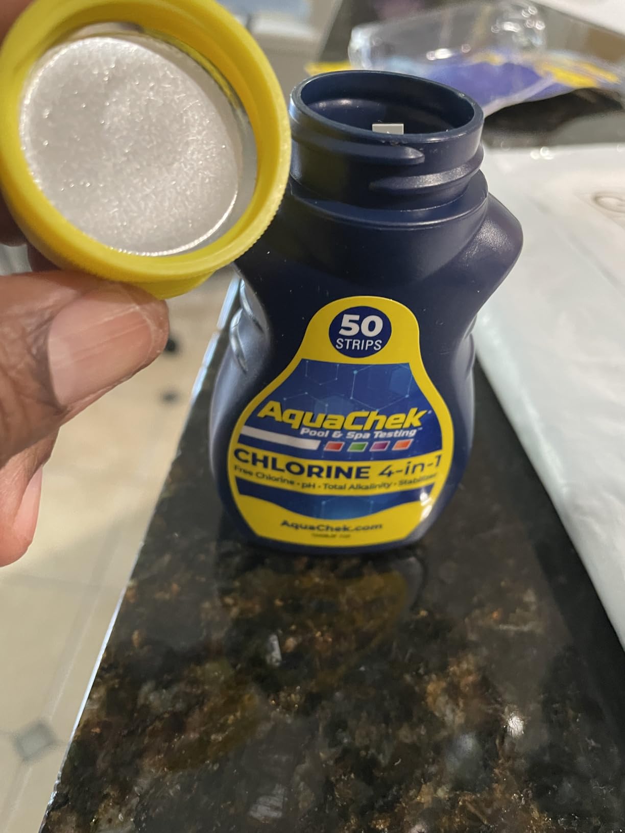 AquaChek Yellow 4-Way Pool and Spa Test Strips - 50 Yellow Test Strips - Swimming Pool Test Strips For pH, Free Chlorine, Total Alkalinity, and Cyanuric Acid - Quick and Accurate Results - Testing Kit customer photo 2