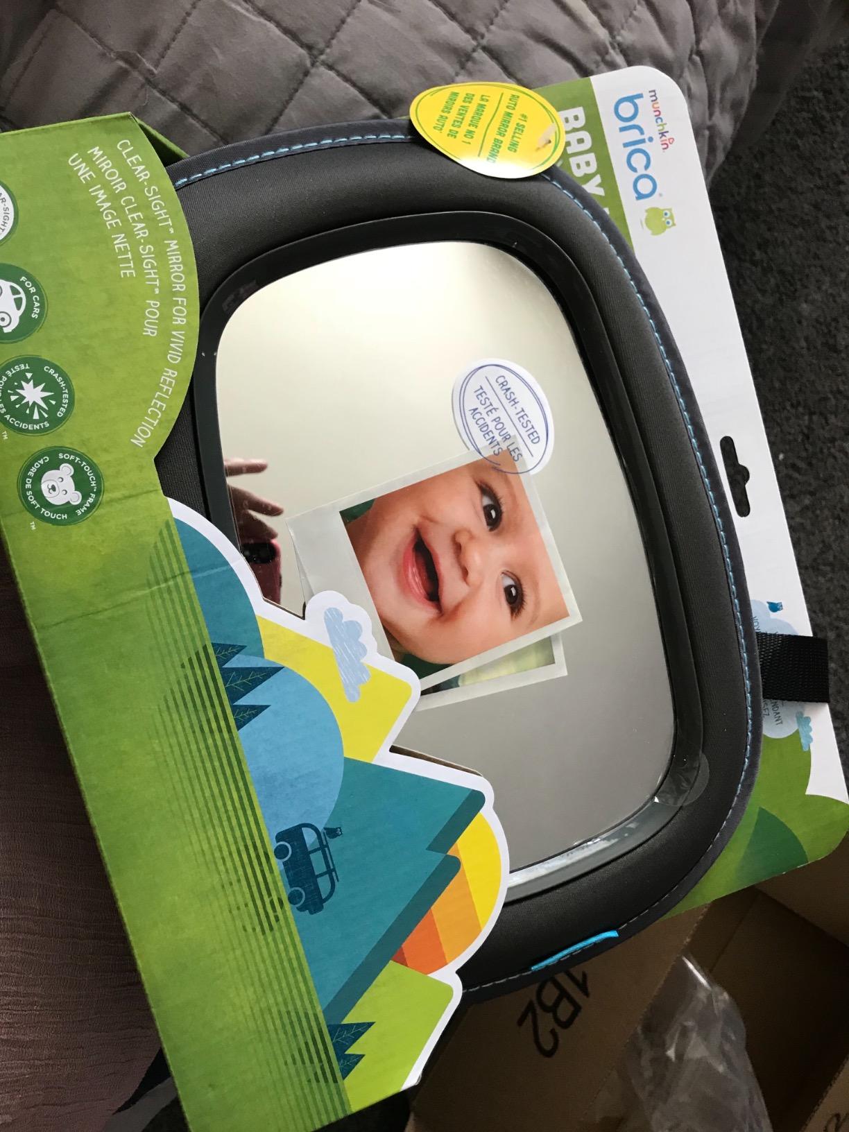 Munchkin Baby Car Mirror for Rear Facing Car Seats, Clear View Baby in-Sight Auto Mirror, Dark Grey customer photo 2