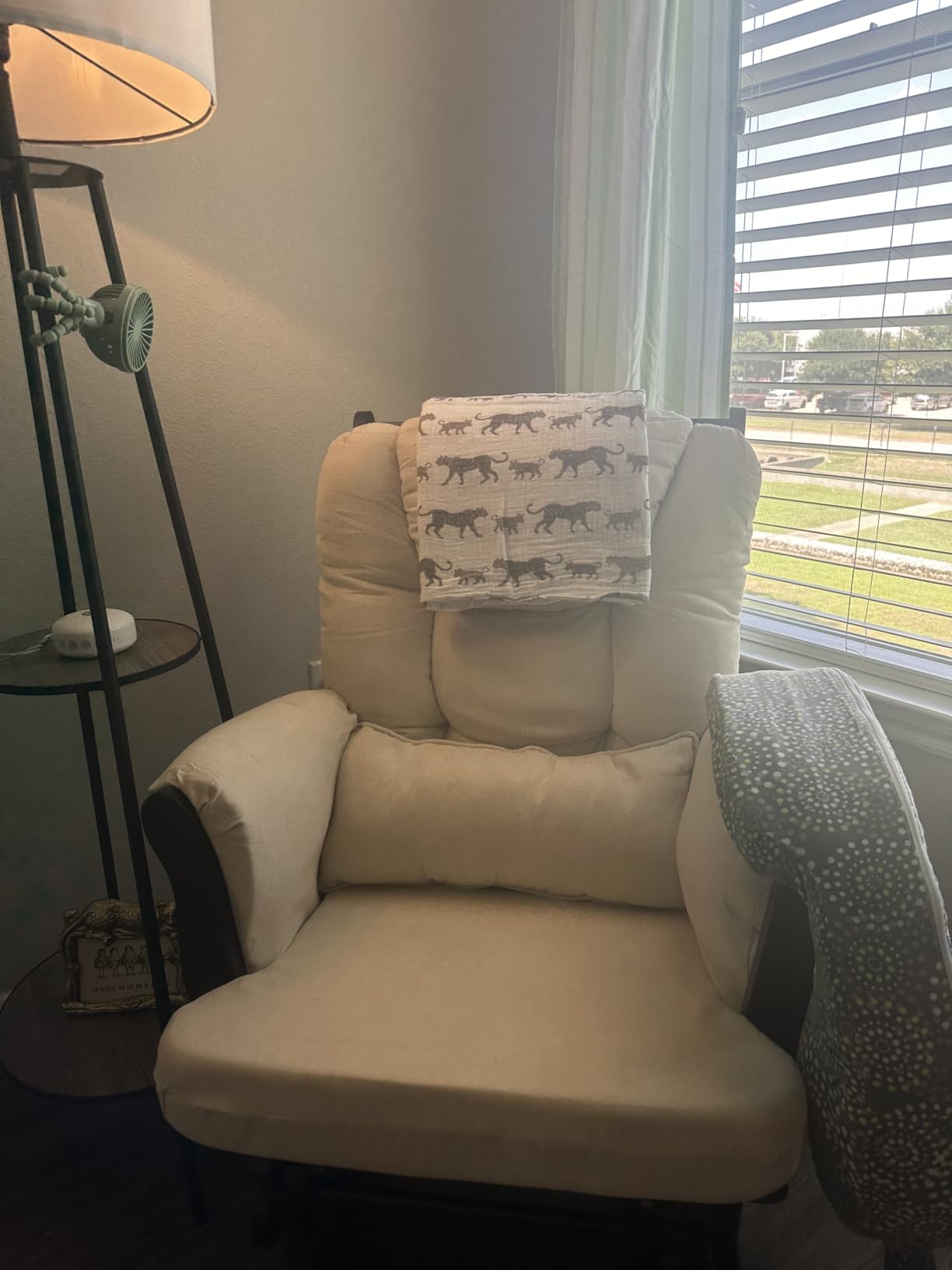 Storkcraft Tuscany Glider & Ottoman and Lumbar Pillow, Espresso/Taupe Swirl customer photo 2