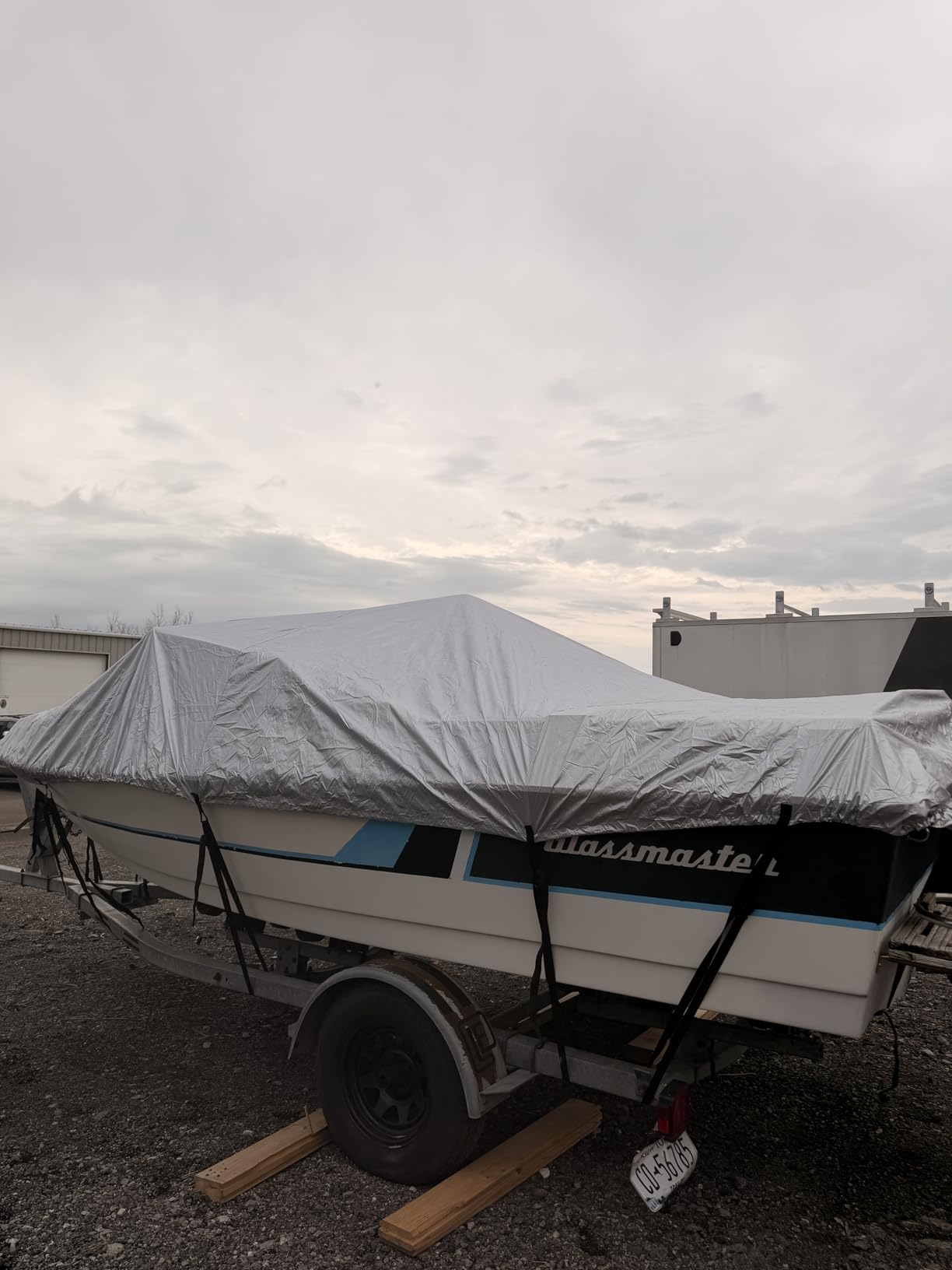 iCOVER Trailerable Boat Cover- 16'-18.5' Heavy Duty Waterproof Tarp Covers with Storage Bag, Fits V-Hull, Fish&Ski, Pro-Style, Fishing, Runabout, Bass Boats, up to 16ft-18.5ft Long X 94