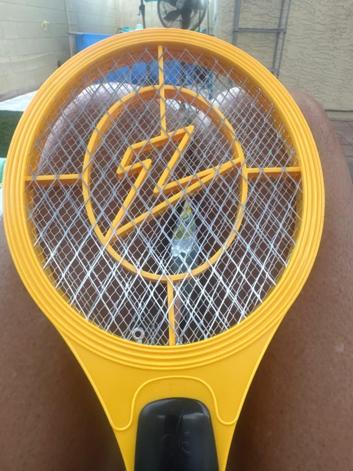 ZAP IT! Rechargeable Electric Fly Swatter Racket - 4,000-Volt Mosquito Zapper with USB Charging Cable and Super-Bright LED Light -Small- Safe 3-Layer Mesh, Yellow, Bug Zapper for Indoors and Outdoors customer photo 1