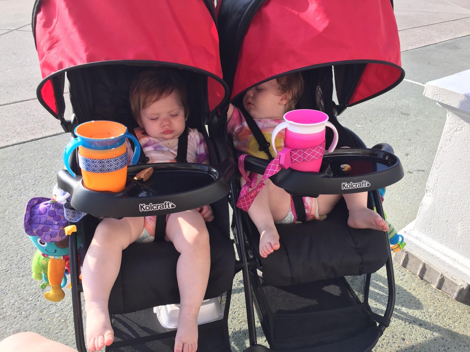 Kolcraft Cloud Plus Lightweight Double Stroller with Extra Storage, Red/Black customer photo 1