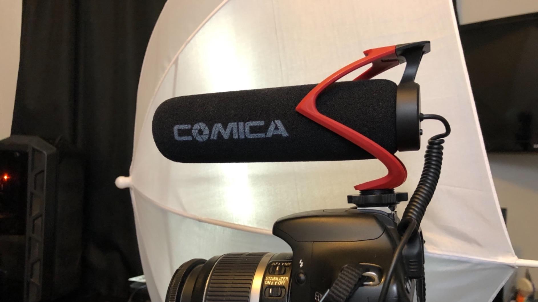 COMICA CVM-V30 LITE Video Microphone,Super-Cardioid Condenser On-Camera Shotgun Microphone for Canon Nikon Sony Panasonic DSLR Cameras,Mic for iPhone Android Smartphone with 3.5mm Jack(Red) customer photo 1