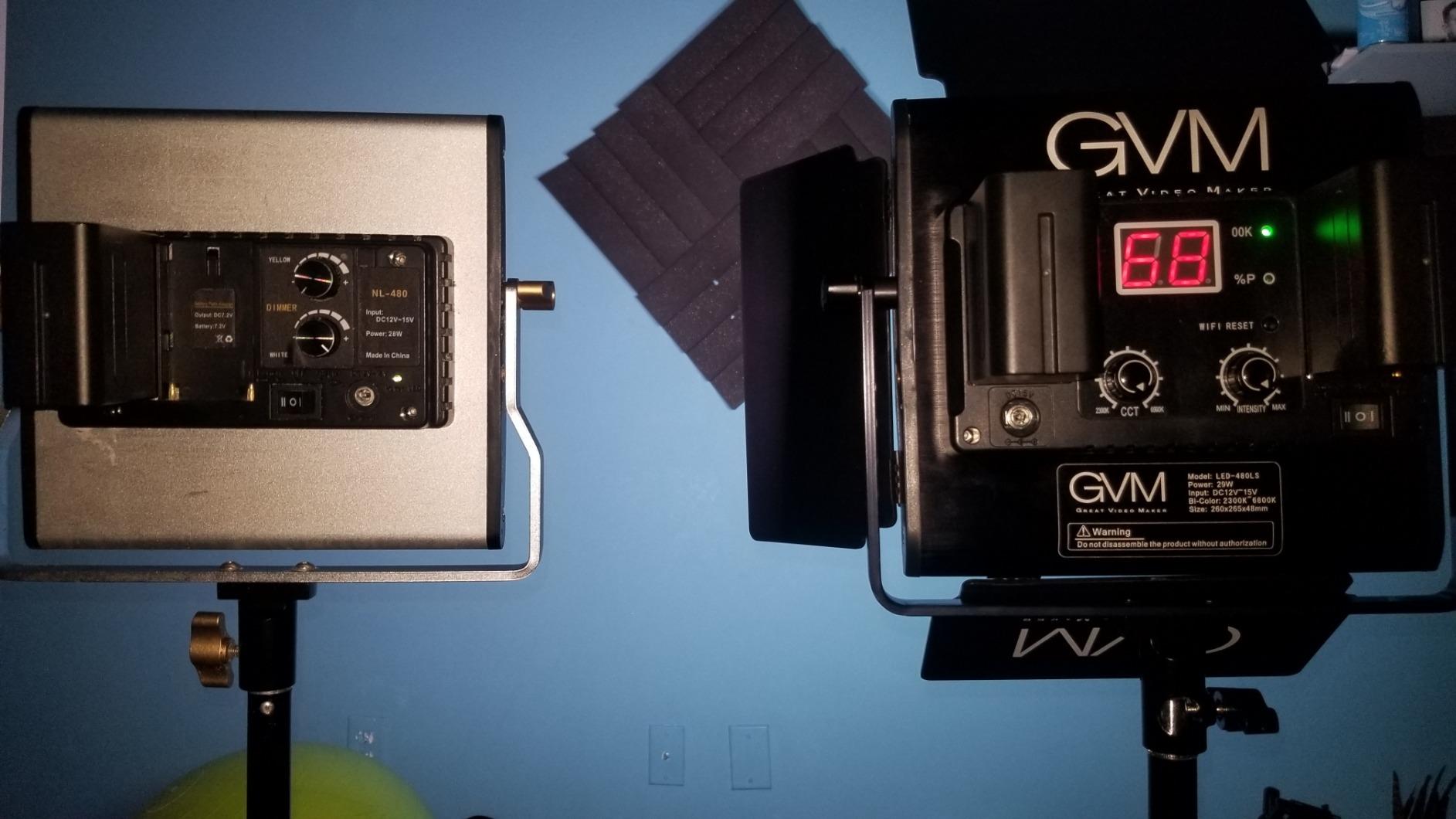 GVM 2 Pack LED Video Lighting Kits with APP Control, Bi-Color Variable 2300K~6800K with Digital Display Brightness of 10~100% for Video Photography, CRI97+ TLCI97 Led Video Light Panel +Barndoor customer photo 2