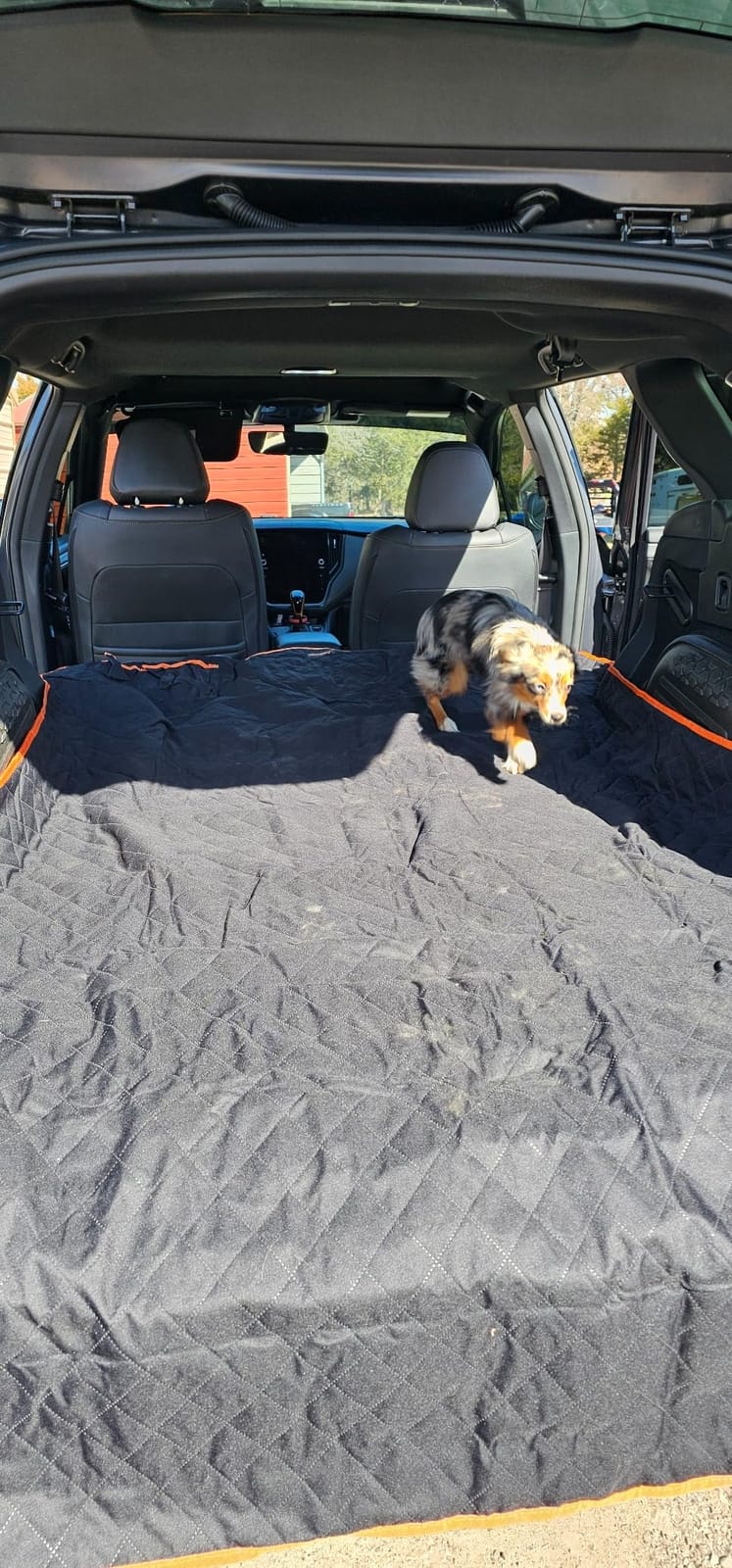 Cargo Liner for Dogs Waterproof Pet Cargo Covers for SUV with Bumper Flap Protection Heavy Duty Nonslip Dog Trunk Cargo Protector Washable Dog Seat Cover for Universal and Large Size SUVs customer photo 2