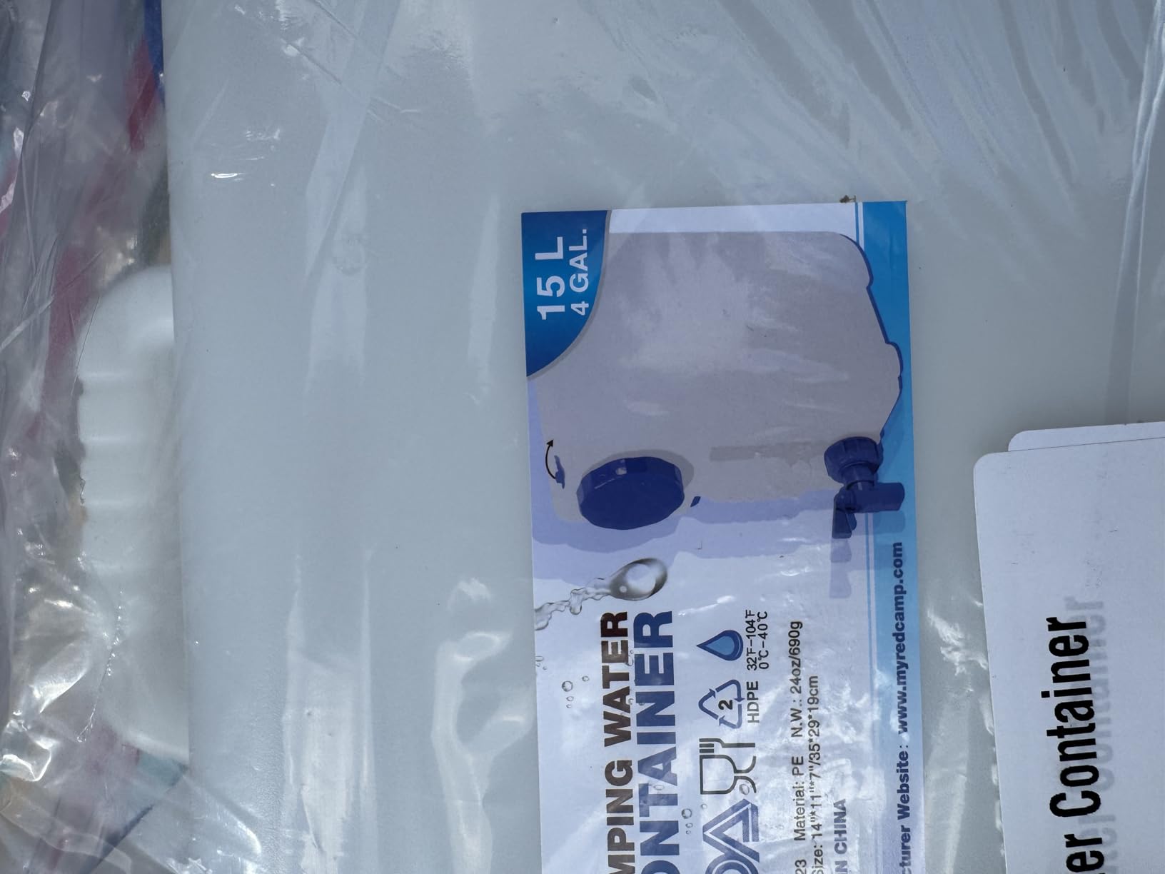 5 Gallon Water Container with Spigot, Portable Camping Water Jug customer photo 2