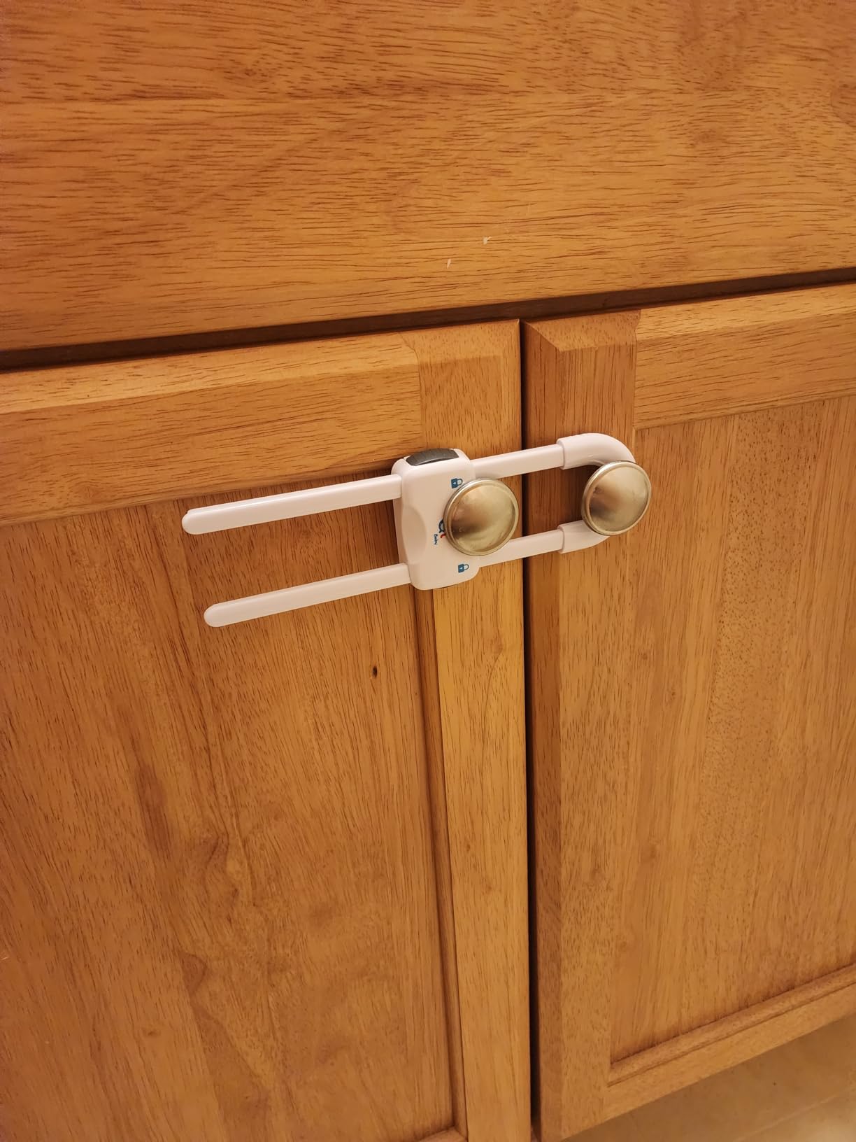 QT BABY Baby Proofing Cabinet Locks | Adjustable U Shaped Baby Safety Latches for Drawers, Fridge, Closet |Modern Baby Proofing Cabinet Lock with Extra Secure Lock Buttons (Pack of 2, White) customer photo 2