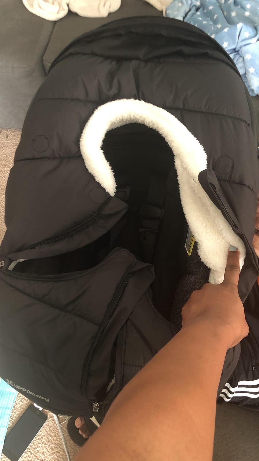 UPPAbaby CozyGanoosh for Aria and Mesa Infant Car Seat Carriers/Ultra-Plush, Weather-Proof/Charcoal customer photo 2
