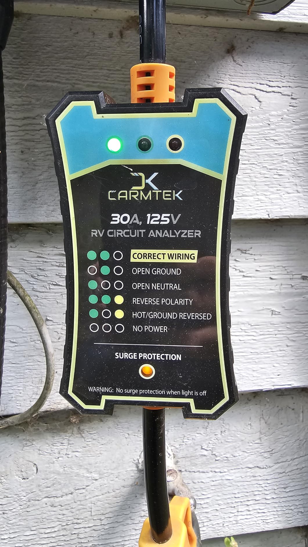 CARMTEK RV Surge Protector 30 Amp - RV Circuit Analyzer with Integrated Smart 30 Amp Surge Voltage Protection with Grip Handles customer photo 2