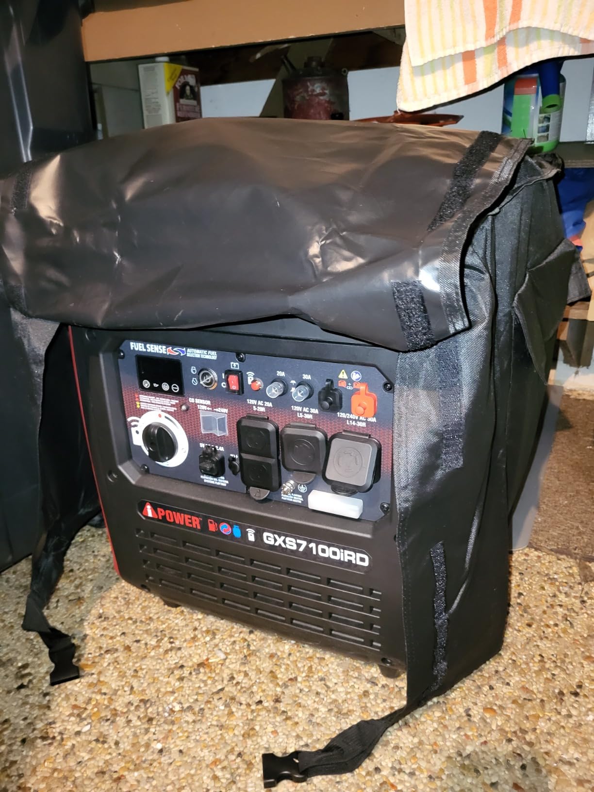 Outdoor Generator Covers Waterproof Heavy Duty 600D Oxford Portable Generator Cover Universal for 5000-10000 Watt Portable Generators ,32x24x24 in customer photo 1