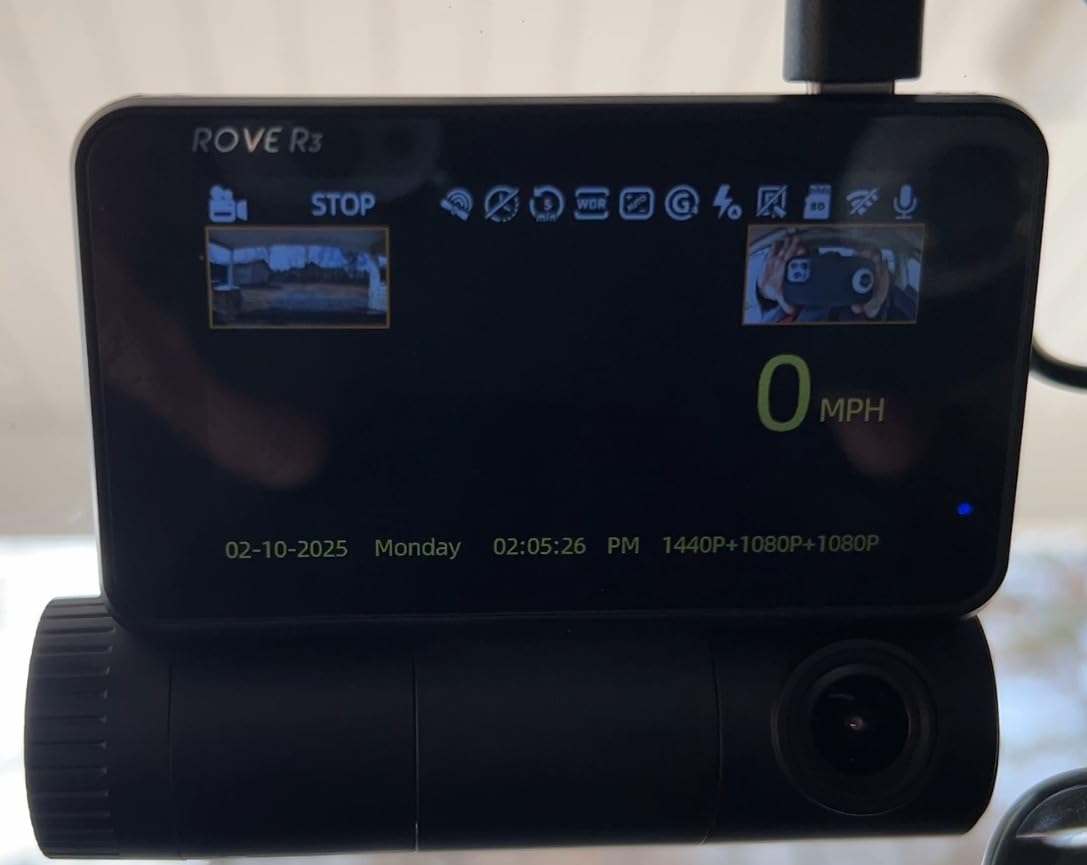 ROVE R3 3 Channel Dash Cam Front and Rear with Cabin, 3in IPS Touch Screen customer photo 1