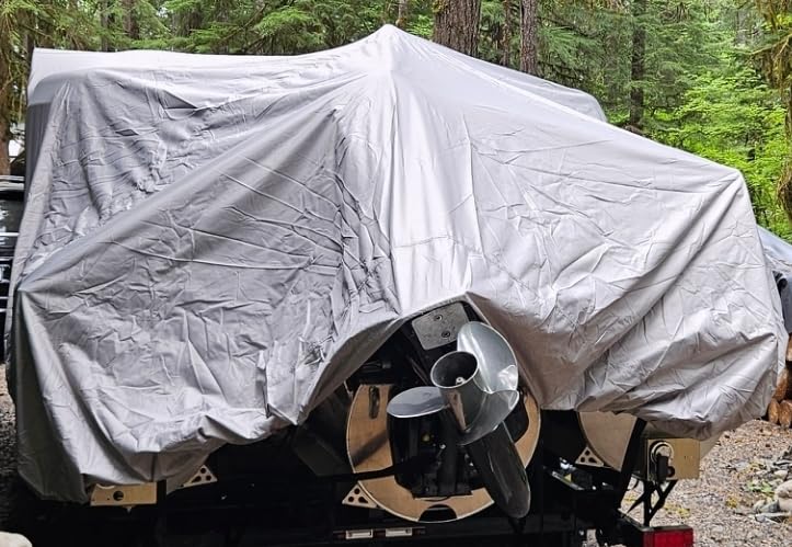 Solim 22-24FT Pontoon Boat Cover, 1200D Heavy Duty Waterproof, UV Resistant customer photo 2