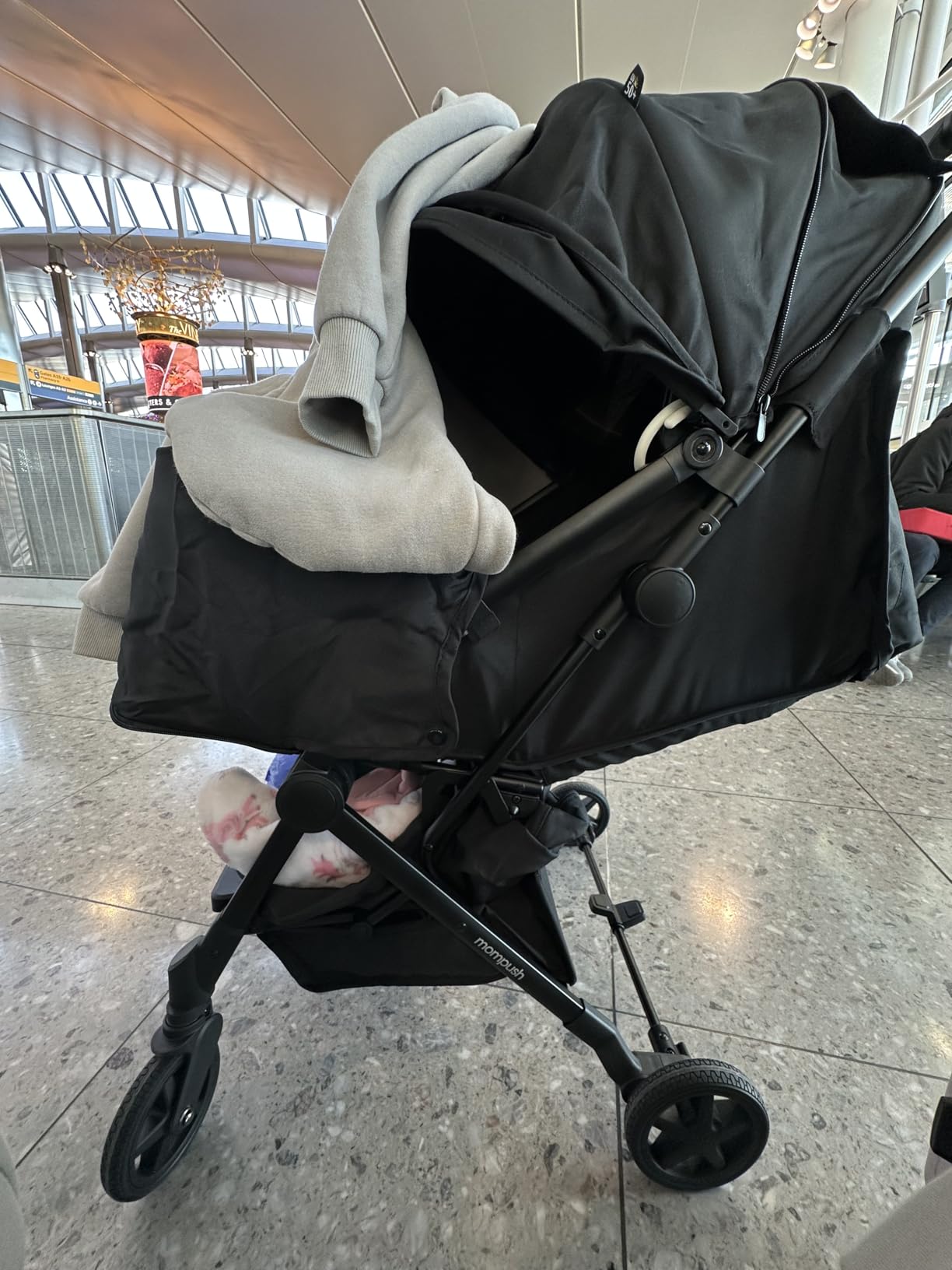 Mompush Lithe V2 Lightweight Travel Stroller Snack Tray Included, Forest customer photo 2