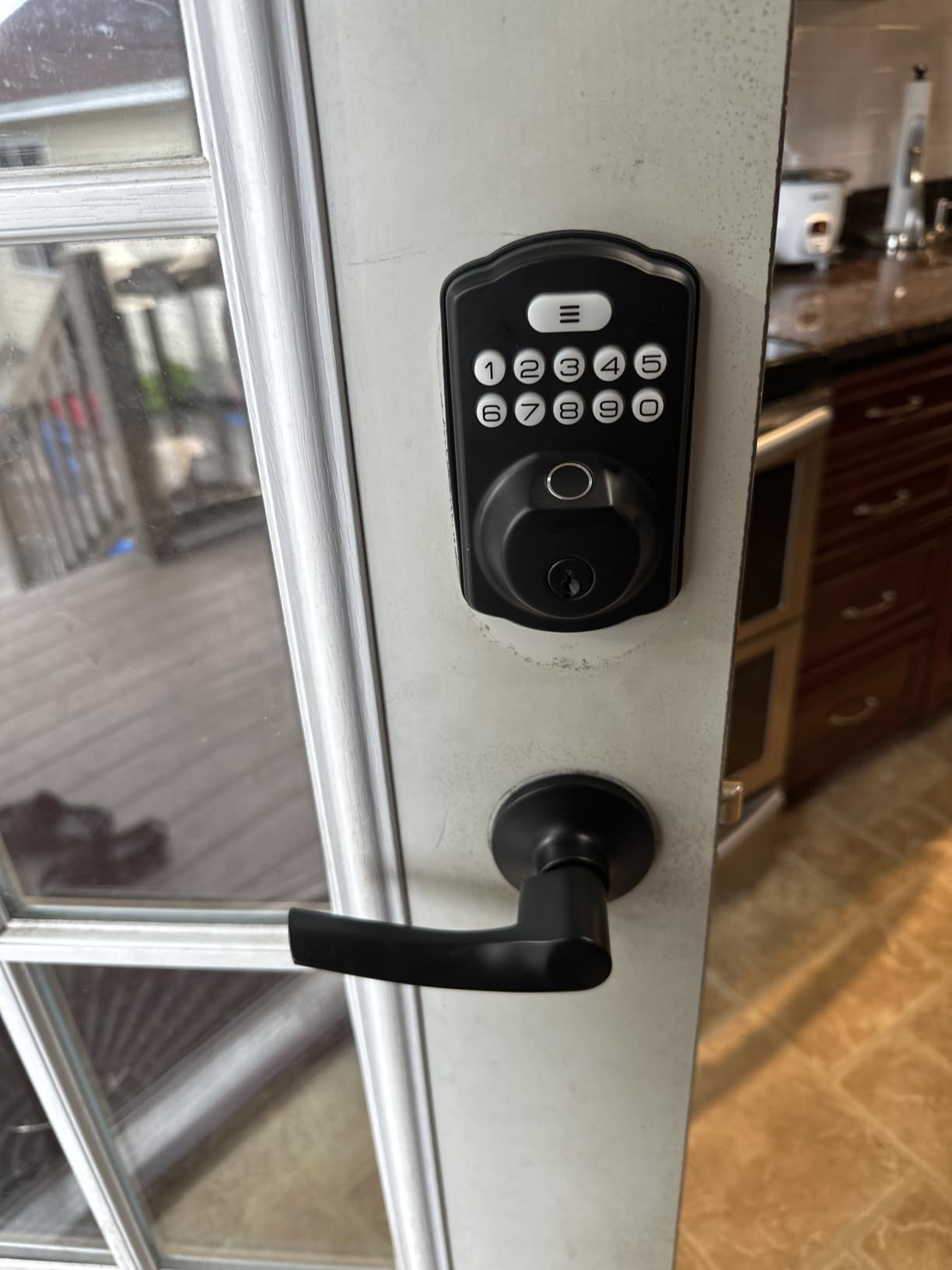 Veise KS02B Fingerprint Door Lock with 2 Lever Handles, Matte Black customer photo 2