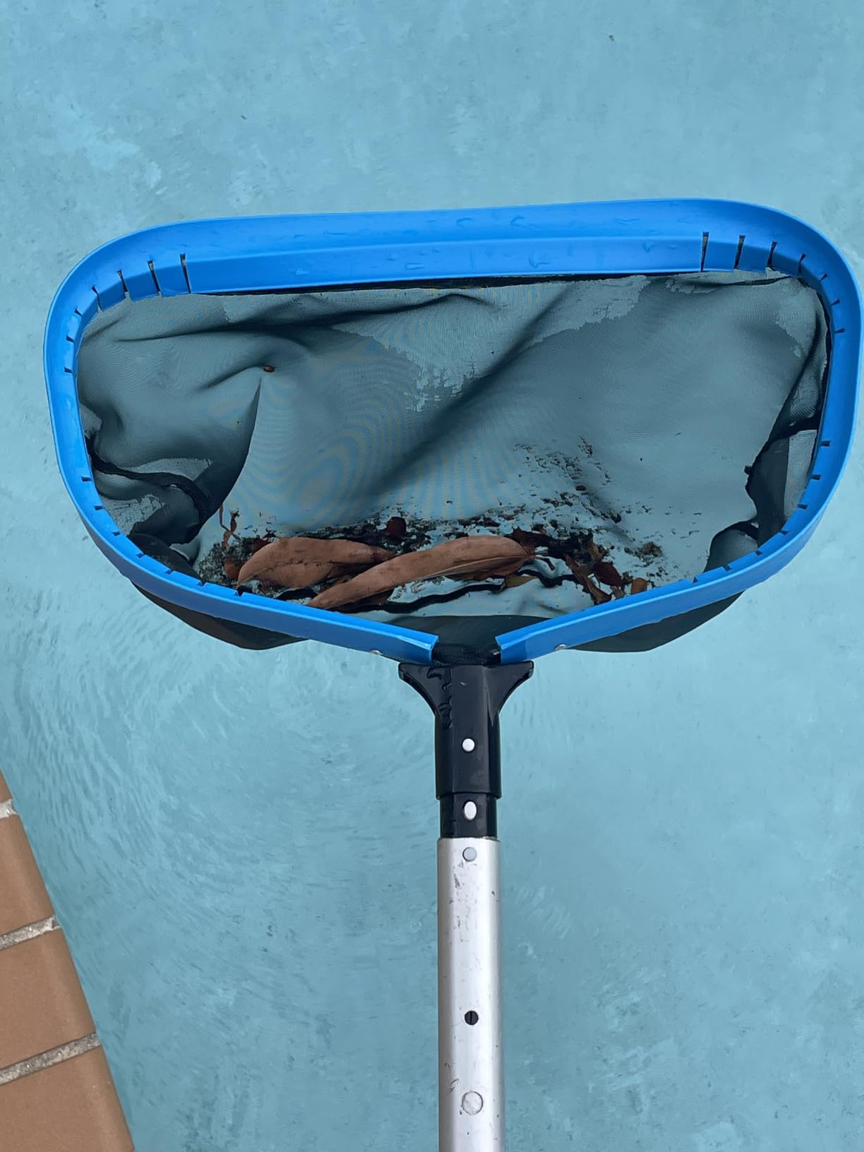 Pool Skimmer Net for Pool Cleaning, Heavy Duty Pool Net Skimmer with Fine Mesh & Deep Bag, Aluminum Frame Pool Leaf Net for Above Ground & In-Ground Pools, Pond Cleaning Leaf Rake Net (No Pole) customer photo 2