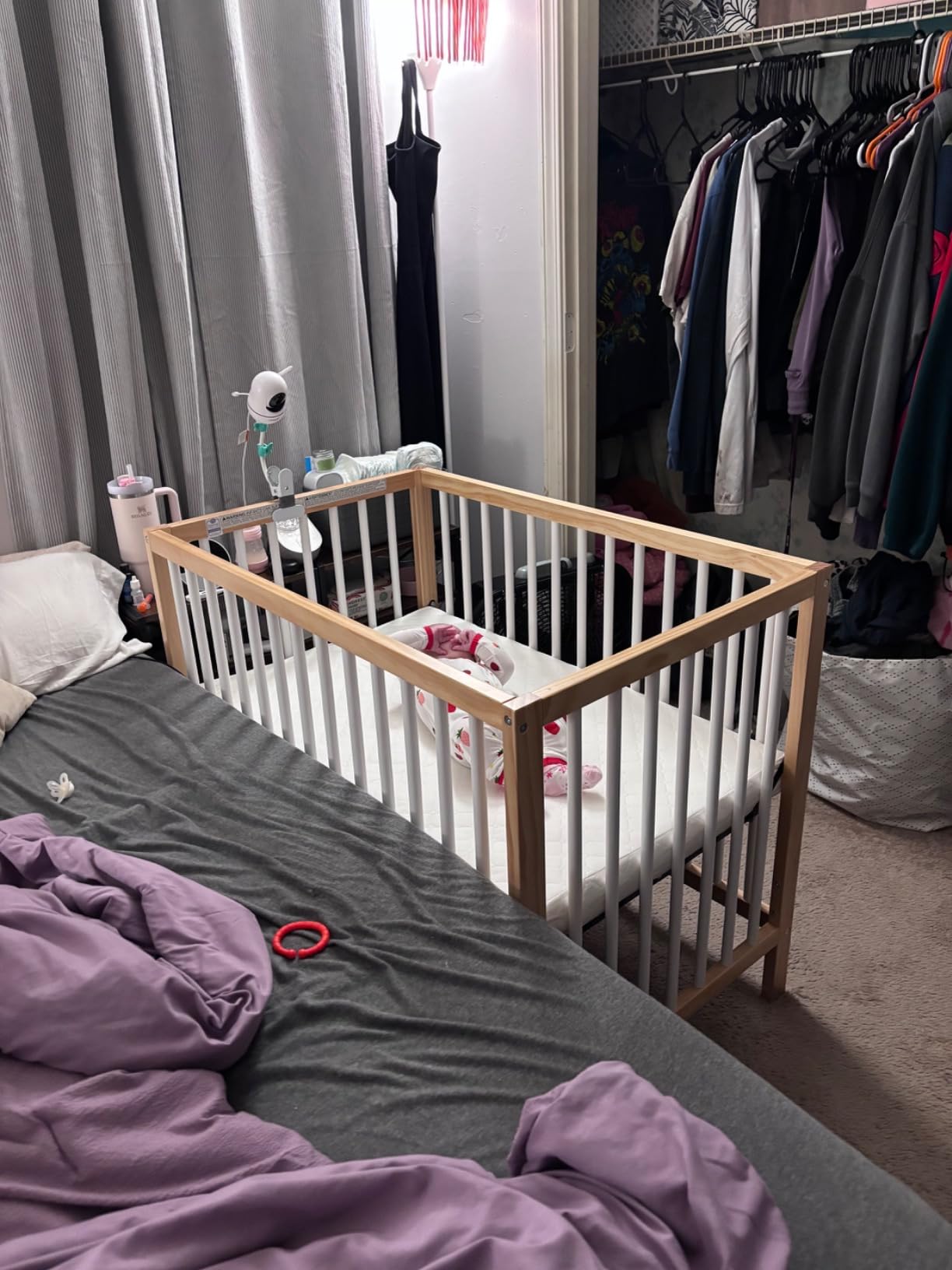 Graco Teddi 4-in-1 Convertible Mini Crib with Bonus Mattress, Driftwood customer photo 1