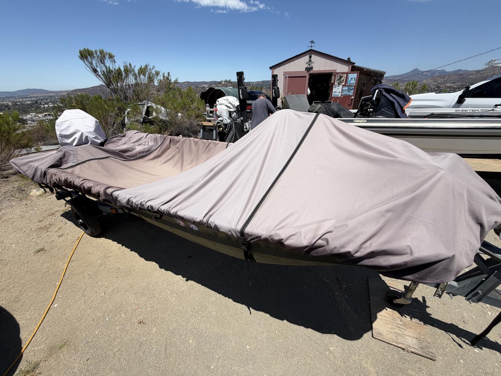 Heavy Duty 5 Layers 1200D Jon Boat Cover 14ft - 16ft with Motor Cover customer photo 1