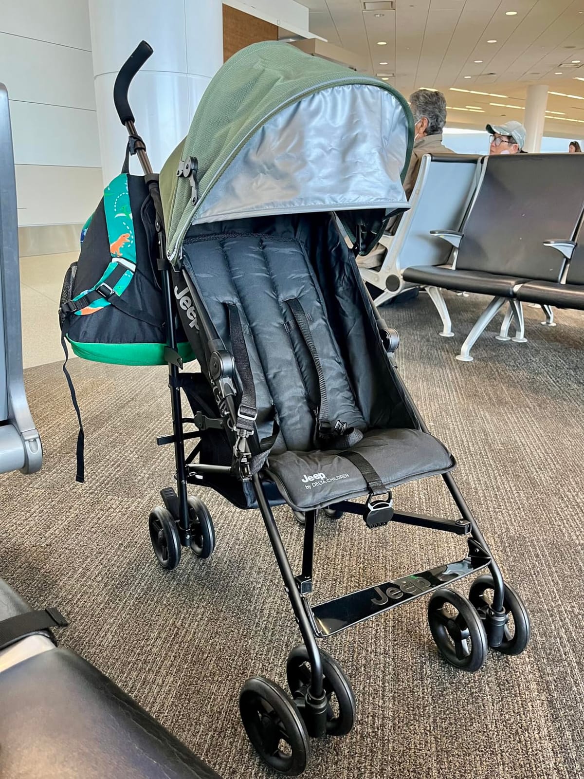 Jeep AdventureGlyde Stroller by Delta Children - Lightweight Travel Stroller with Smoothest Ride & Compact Fold, 3-Position Recline, Extra Large Storage Basket, Black/Grey customer photo 1