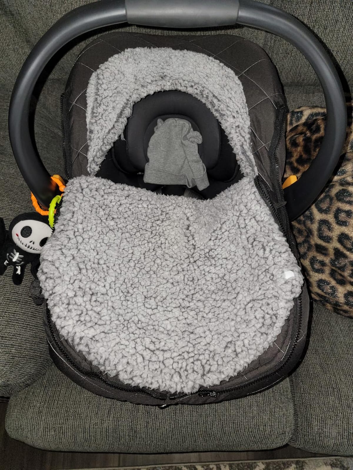 ACRABROS Car Seat Cover Baby: Winter Infant Carseat Canopy for Boy Girl Newborn, Zipper Peeping Window, Warm Cozy Cold Weather Waterproof Fitted, Heather Grey customer photo 2