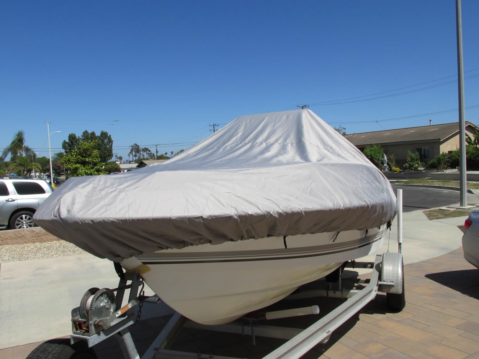 Solim 20'-22' Center Console Boat Cover, 1300D PU Waterproof Trailerable customer photo 2