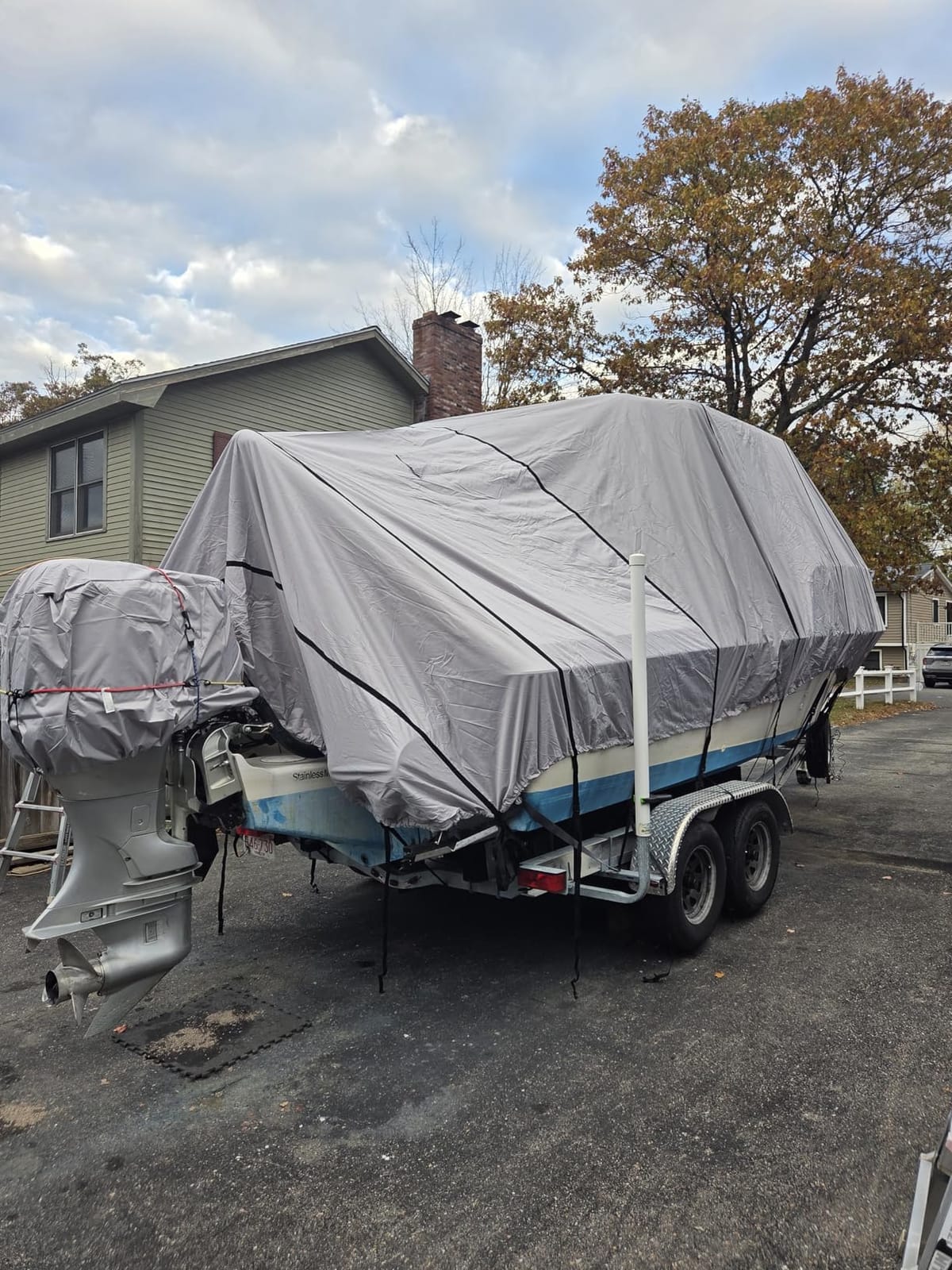 RVMasking T-Top Center Console Boat Cover,1400D Reinforced, 24'-26', Gray customer photo 2