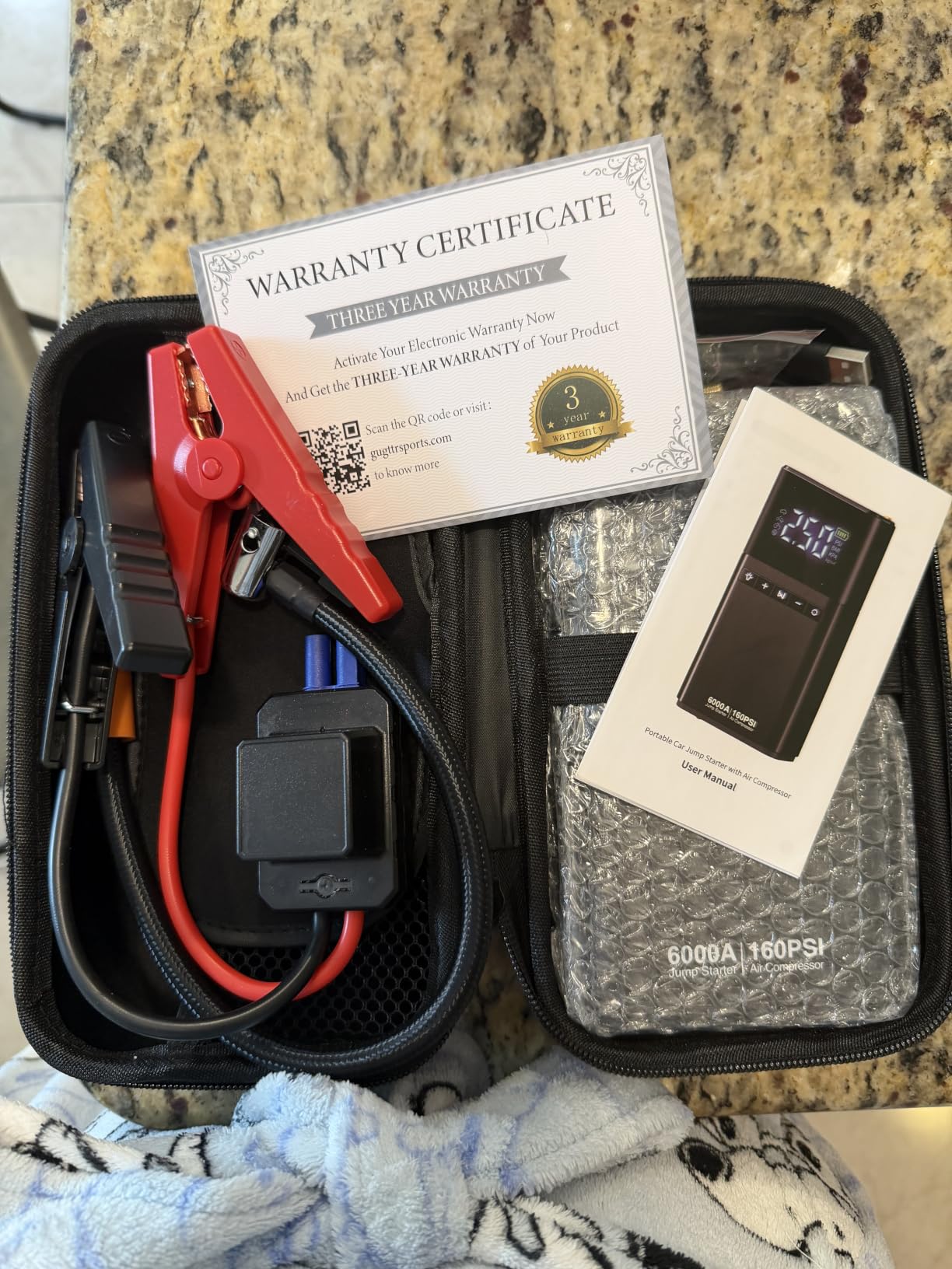 6000A Portable Car Battery Jump Starter with Air Compressor 160PSI customer photo 2