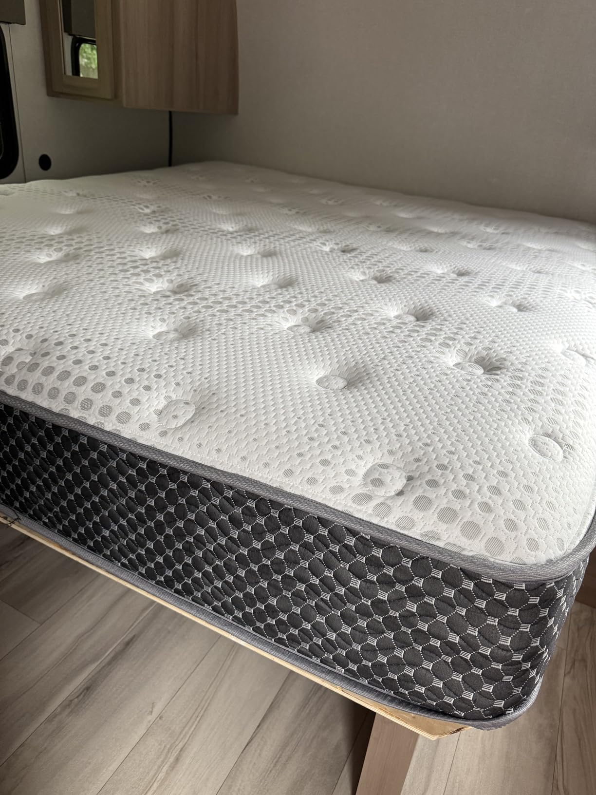WanderRest 12” Cool Hybrid RV Mattress, Short Queen 60x74, Plush-Medium Gel Memory Foam & Pocketed Coil Bed for RV, Camper or Travel Trailer, Cooling Comfort, Made in USA customer photo 1