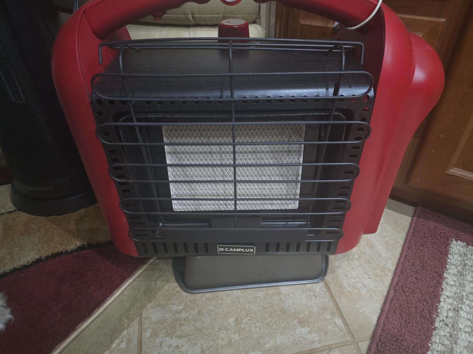 CAMPLUX Portable Propane Heater Outdoor and Indoor, 12000 BTU LP Gas Buddy Heater for Camping with ODS & Tip-over Protection, 1lb Propane Radiant Heating with LED light, Red customer photo 2