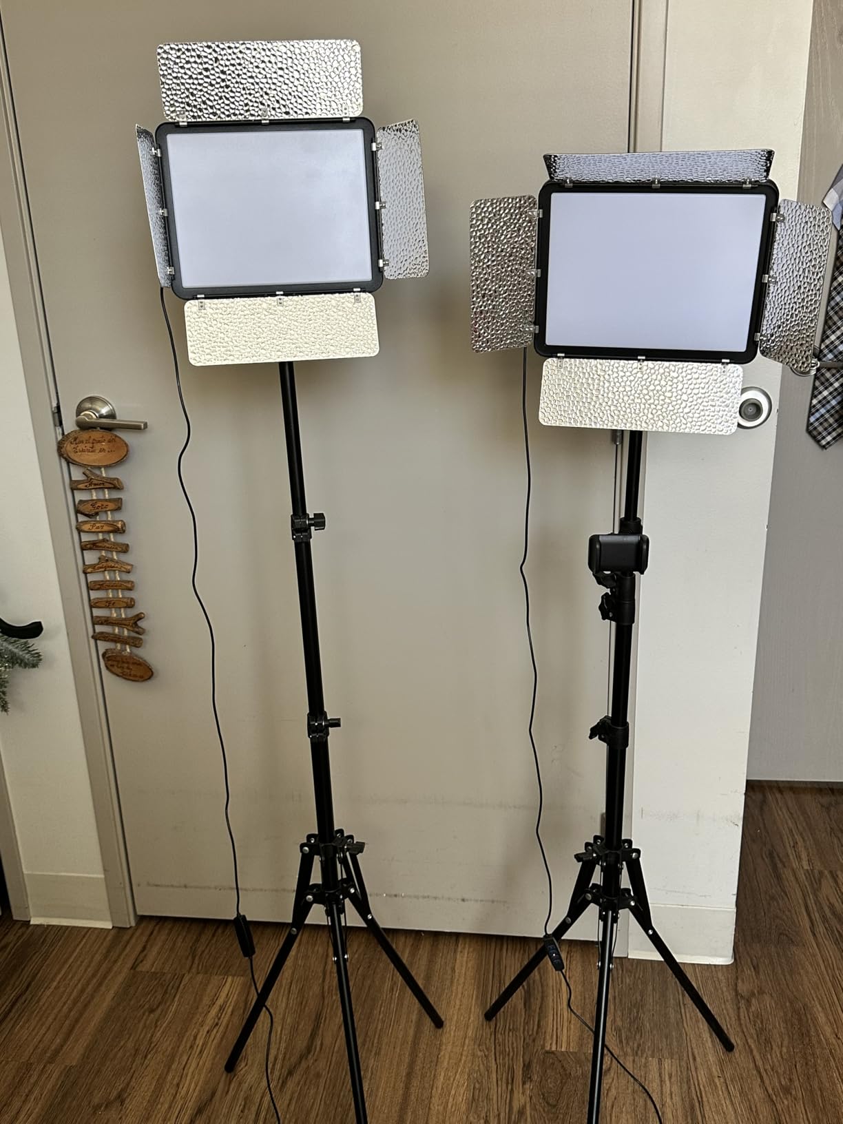 EMART 2-Pack 15W LED Video Light Kit with Phone Holder & Barndoor customer photo 2