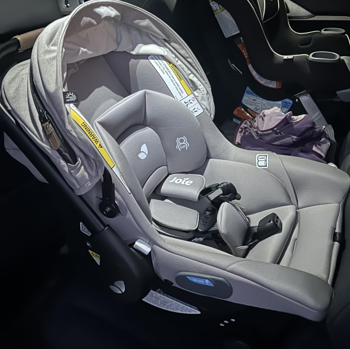 Joie Mint Latch Baseless Infant Car Seat – Lightweight, Built-in Rigid Lower Anchor Attachments and Side-Impact Protection – No Base Installation Required, Travel-Friendly Design (Dove) customer photo 1