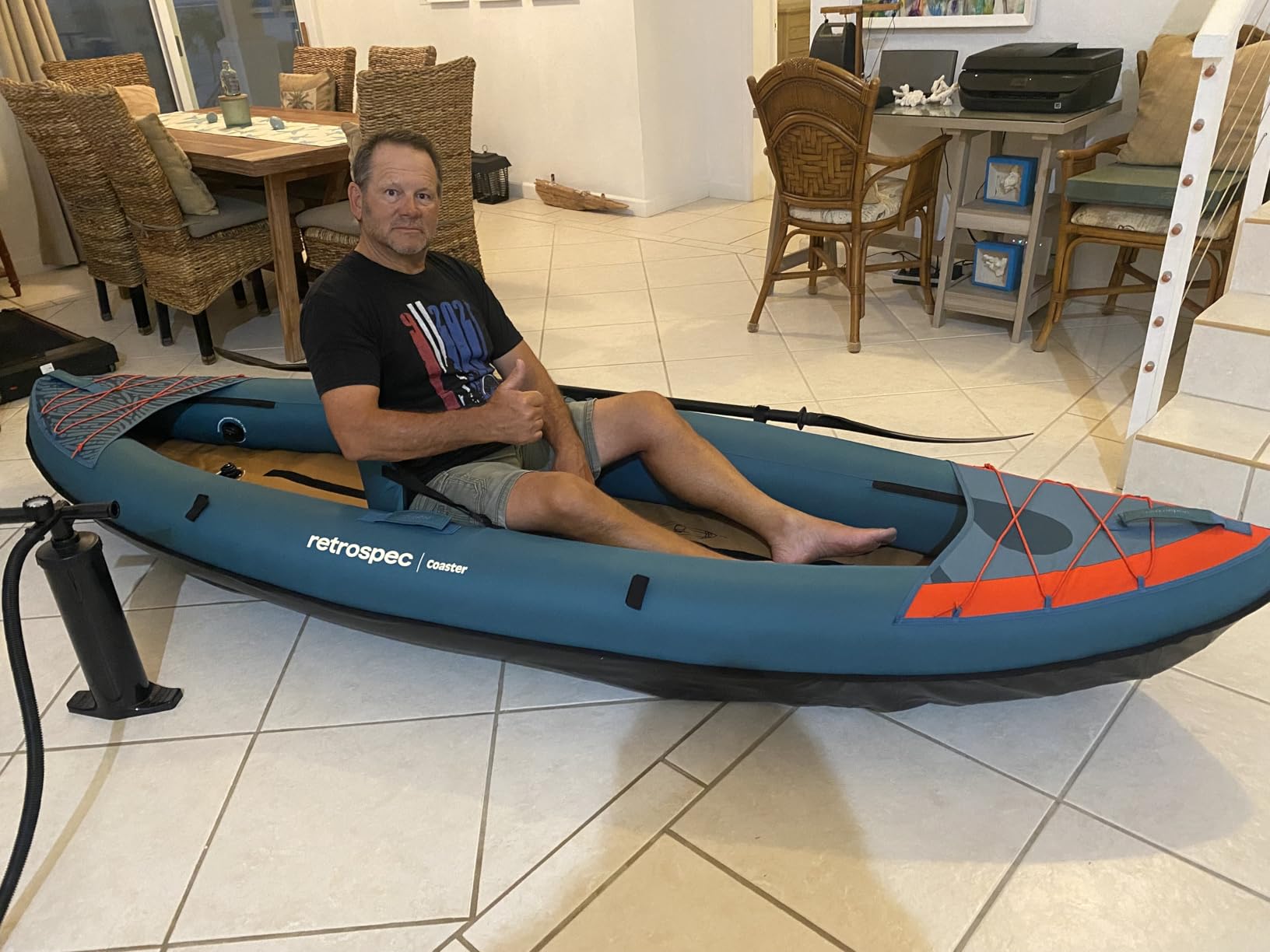 Retrospec Coaster Single & Tandem Inflatable Kayak for Adults - Blow Up Kayak, 220 & 440lb Capacity, Portable Lightweight Kayak with Paddle, Pump & Carry Bag customer photo 1