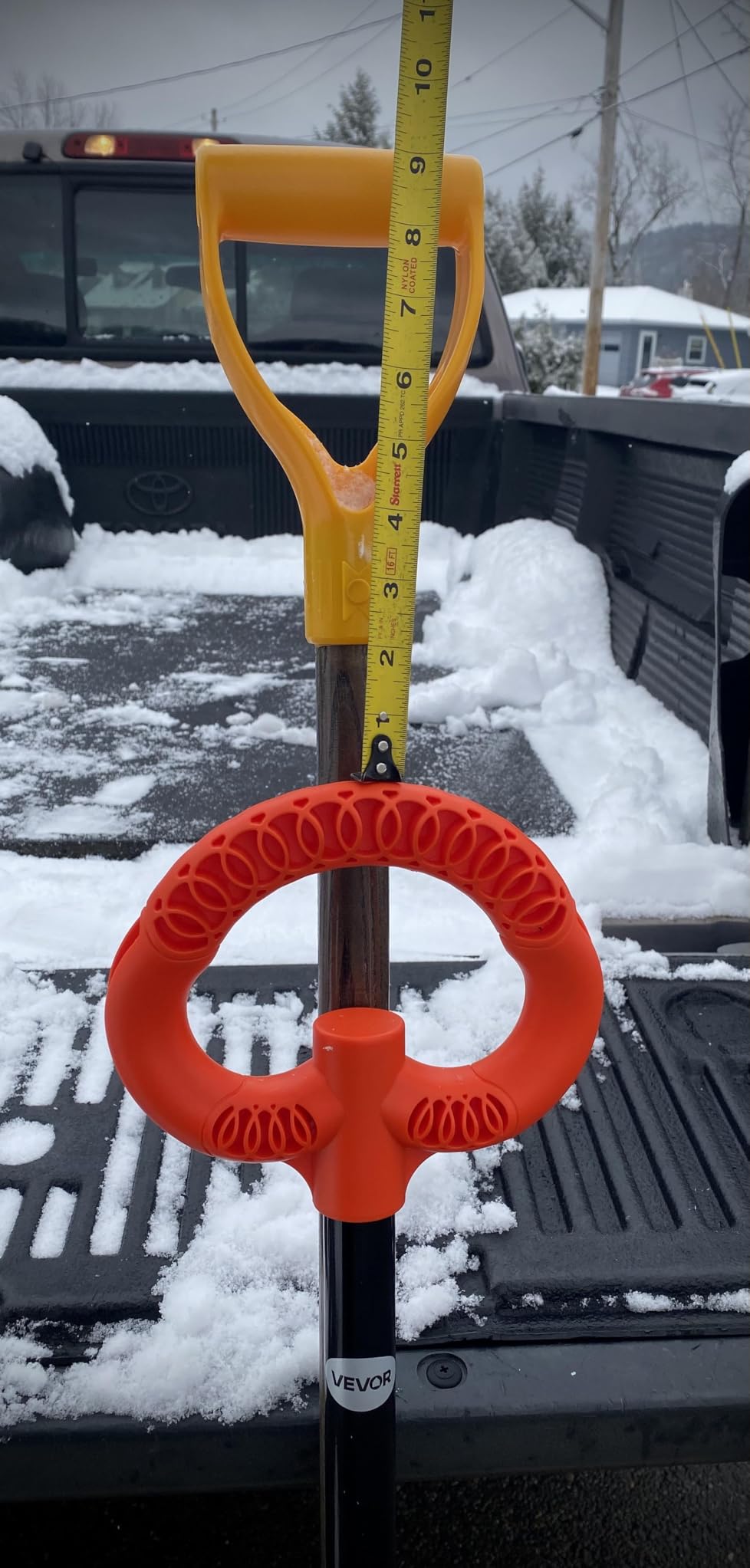 VEVOR 38-inch Snow Pusher Shovel with Wheels, Bi-Directional Heavy Duty Wheeled Push Snow Shovel for Driveway and Sidewalks with Angeled Blade customer photo 1