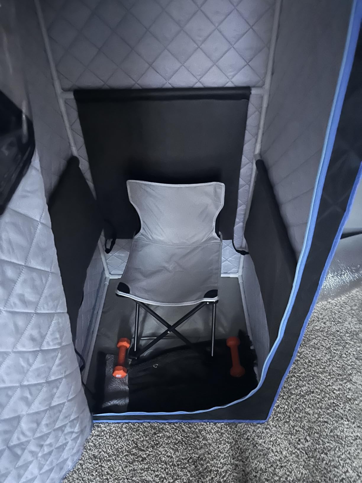 1 Person Infrared Sauna|Pentagonal Size Far Infrared Sauna| Full Size Portable Sauna Tent | One Person Sauna Tent with Heating Foot Pad, Portable Chair,(L38 x W38 x H63, Black) customer photo 1