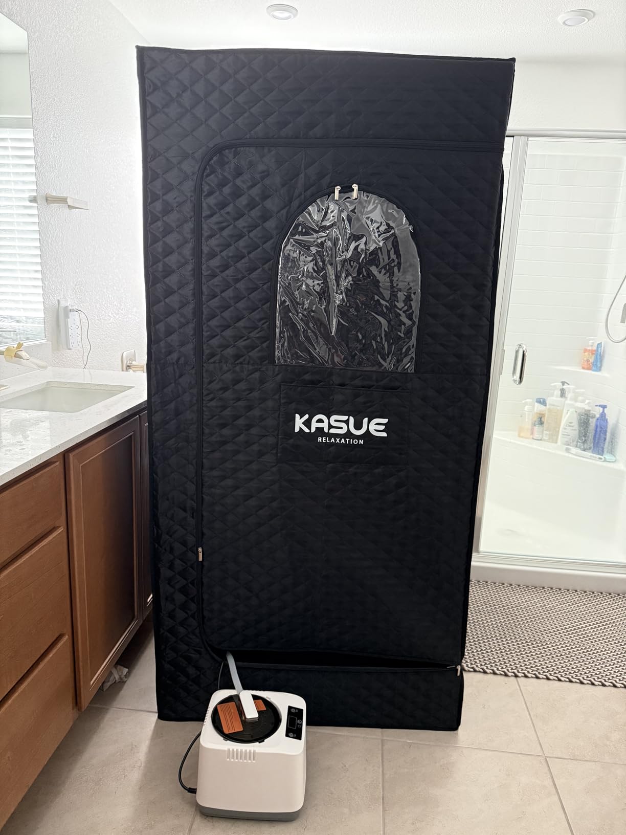 KASUE Infrared Sauna Tent with 3L Steamer, for Home customer photo 1