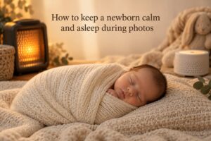 How to keep a newborn calm and asleep during photos