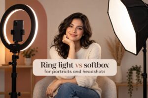 Ring light vs softbox for portraits and headshots