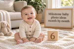Milestone baby photo ideas month by month