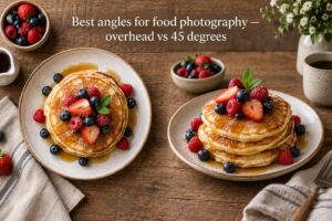 Best angles for food photography — overhead vs 45 degrees