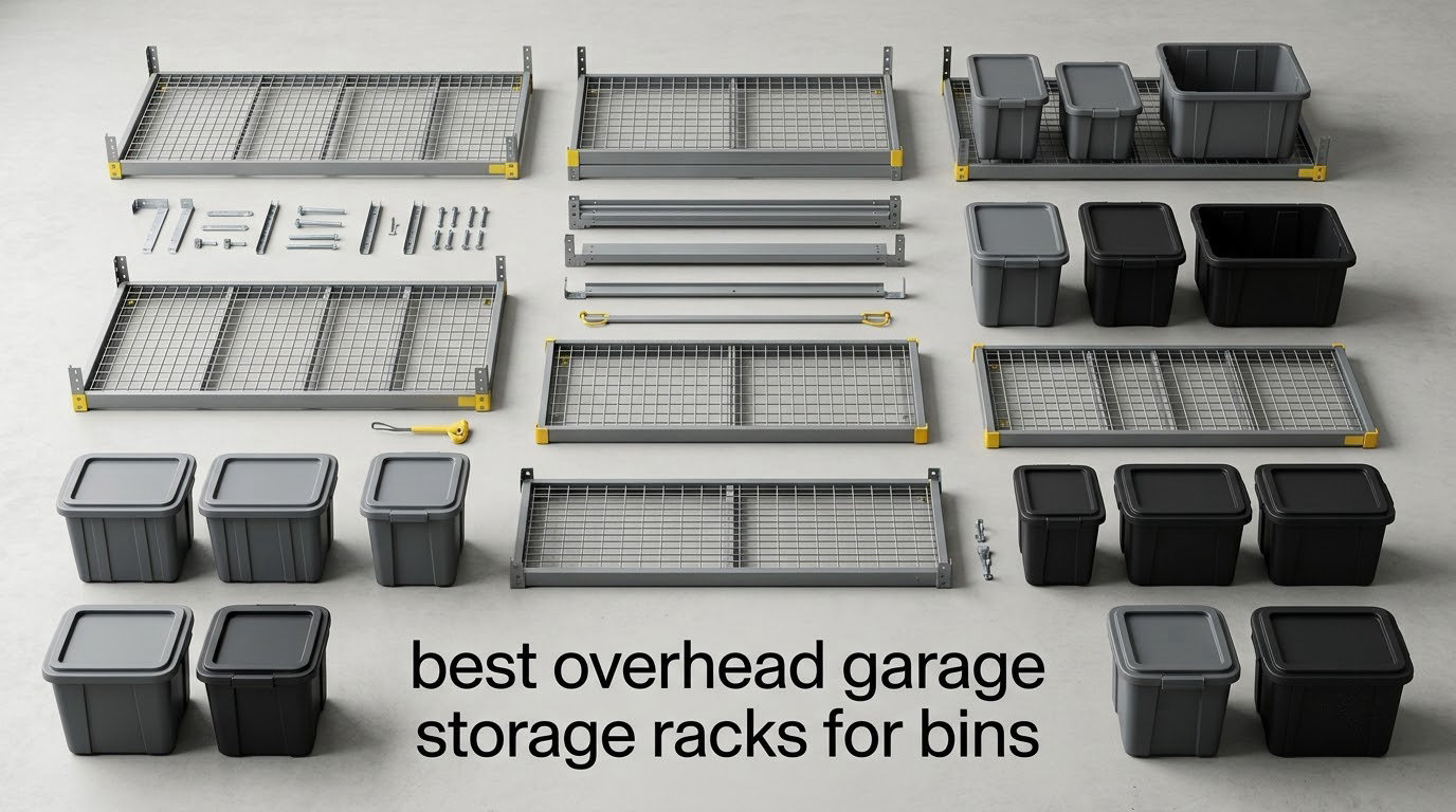 best overhead garage storage racks for bins